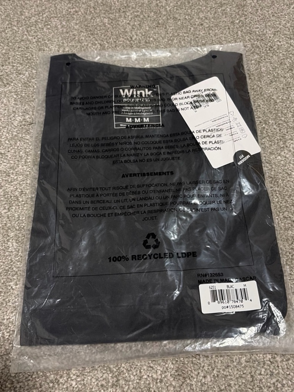 Wink Women's Black Scrub Top